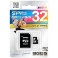 MicroSDHC 32GB Silicon Power Class10 + 1 Adapter